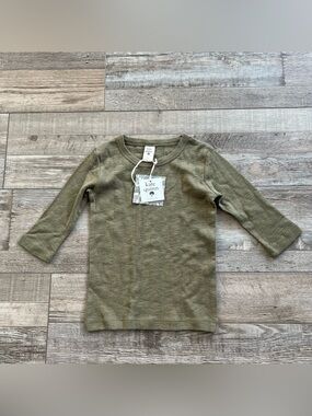 NWT Kate Quinn Organic Cotton Green Pointelle Top Size 5